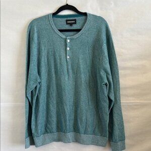 Bonobos Men’s Thermal Henley Size XL Pullover Teal Knit Sweater Casual